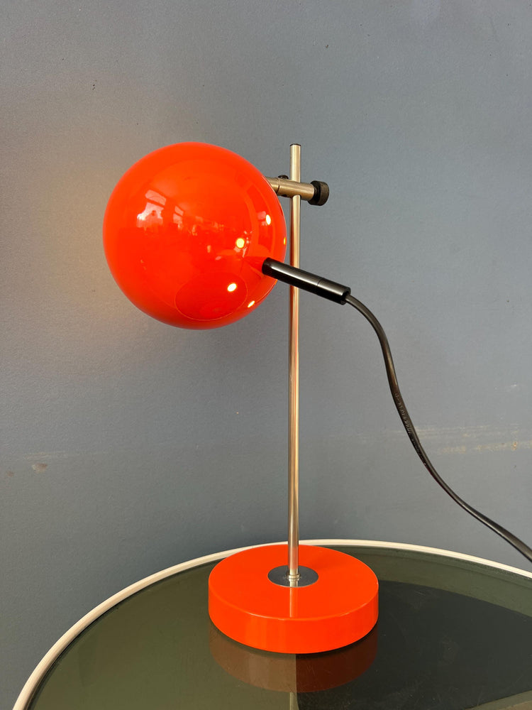 Mid Century Orange Eyeball Space Age Desk Lamp