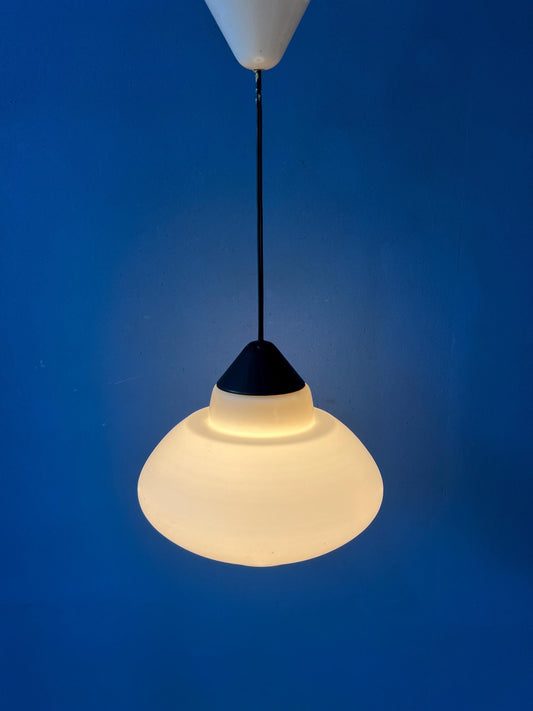 Vintage Philips Opaline Glass Pendant Lamp attributed to Louis Kalff