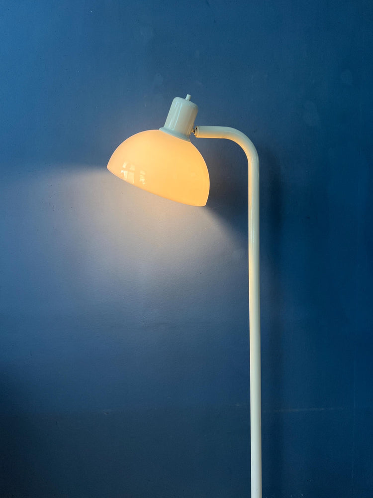 White Metal Vintage Floor Lamp with Acrylic Shade