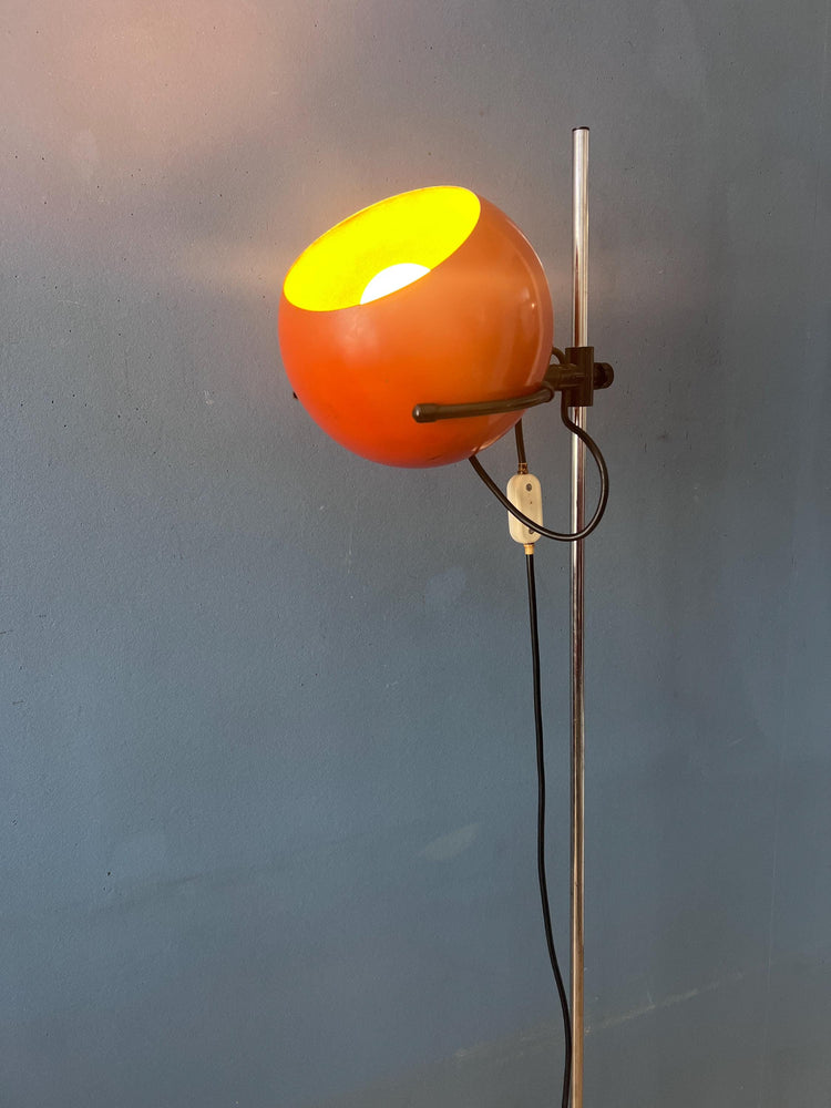 Mid Century Orange Eyeball Floor Lamp