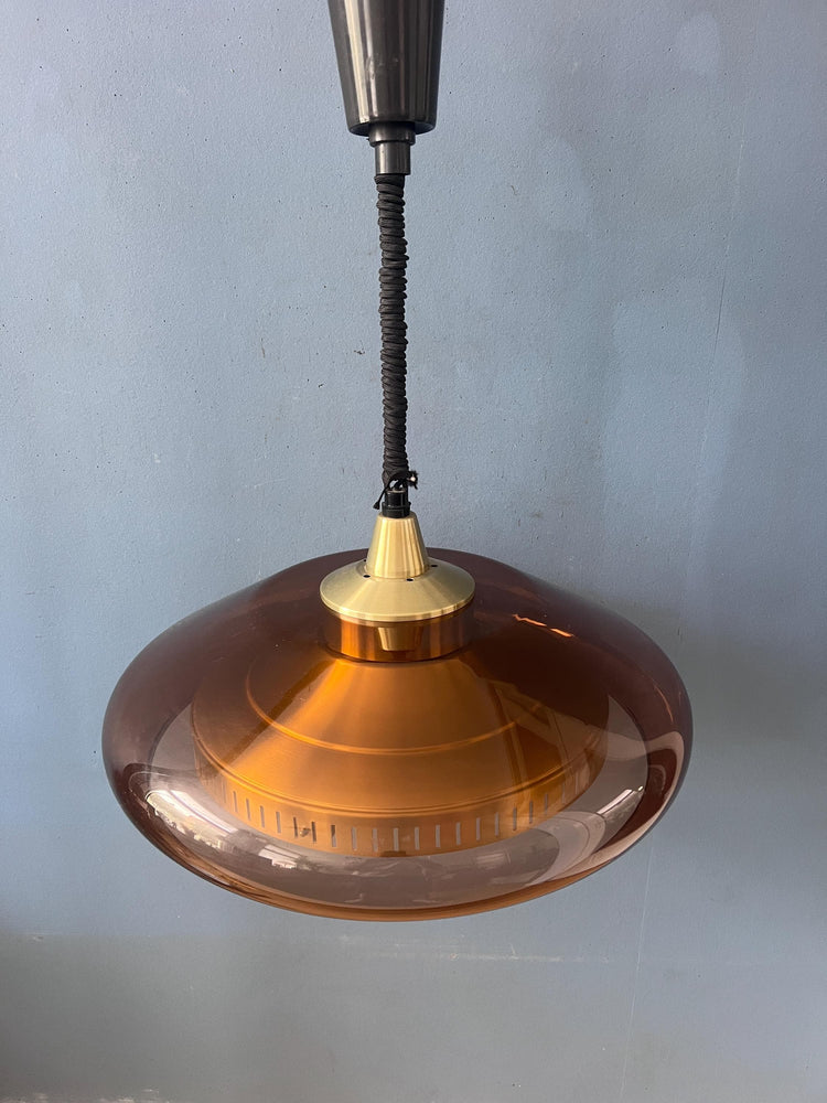 Herda UFO Flying Saucer Space Age Plexiglass Pendant Light
