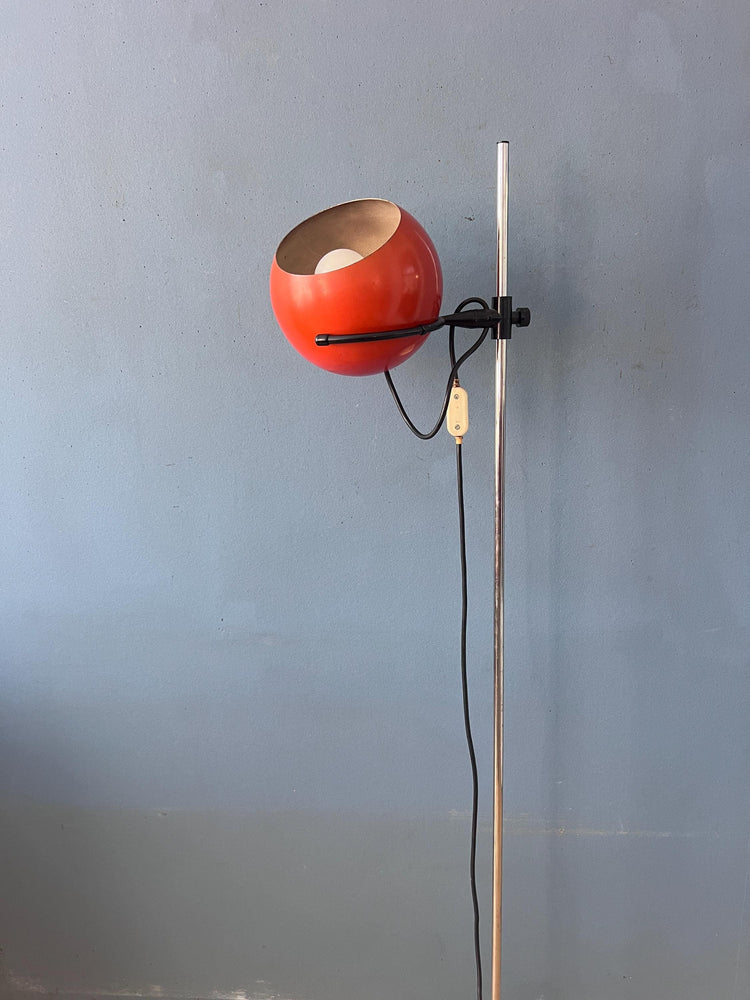 Mid Century Orange Eyeball Floor Lamp
