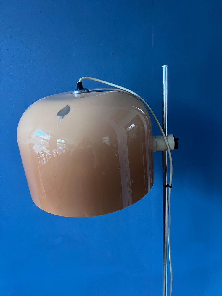 Guzzini Forma Space Age Floor Lamp Chrome Base Orange Shade