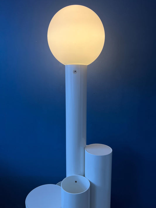White 'Close Encounter' Floor Lamp and Plant Stand by Kerst Koopman
