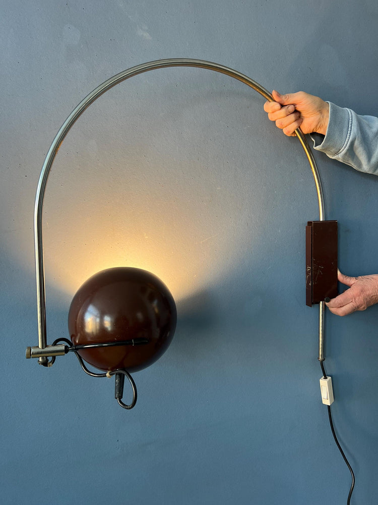 Vintage Herda Eyeball Wall Lamp - Space Age 70s Arc Light Fixture