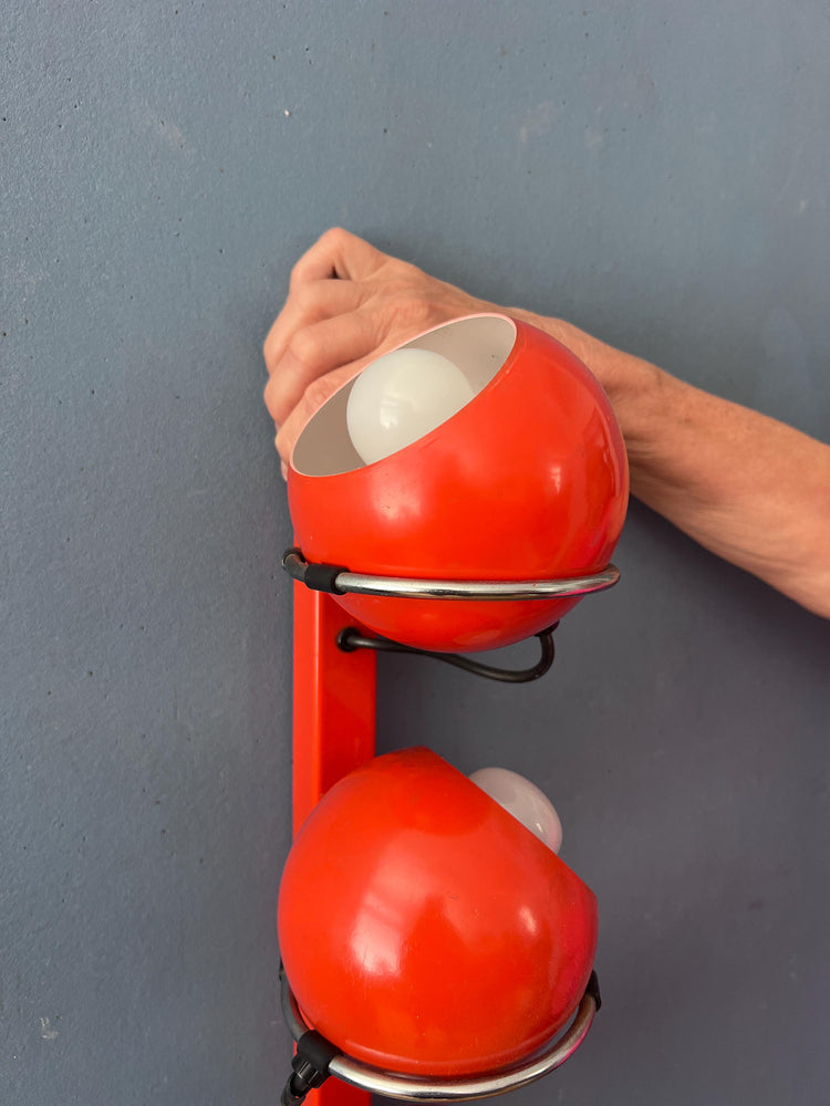 Mid Century Red GEPO Space Age Eyeball Wall Lamp