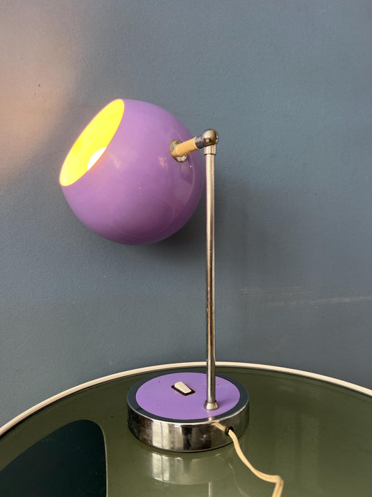 Vintage Purple Herda Space Age Eyeball Desk Lamp