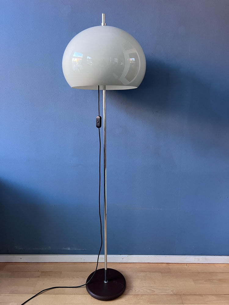Vintage White Mushroom Floor Lamp | Mid Century Plexiglass Shade