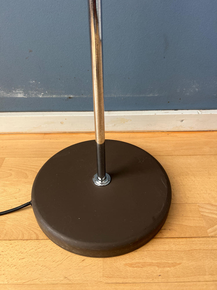 Vintage Brown and Chrome Dijkstra Space Age Floor Lamp