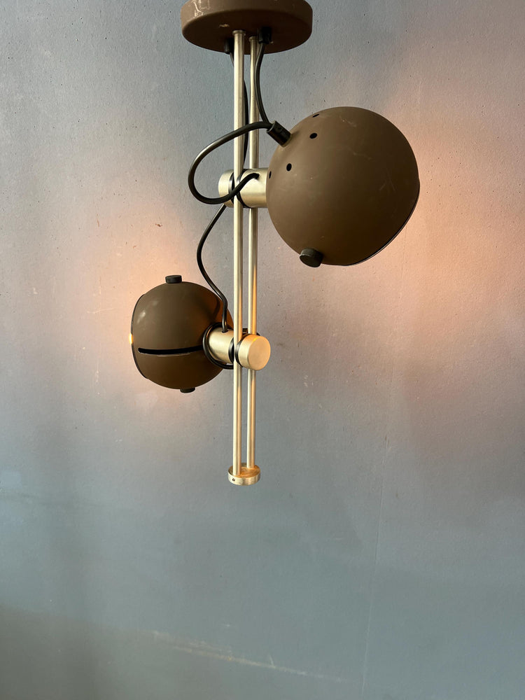 Brown Ceiling Light - Space Age Light Fixture - Vintage Eyeball Lamp