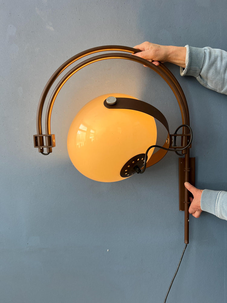 Mid Century Dijkstra Space Age Double Arc Wall Lamp