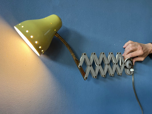 Mid Century Green Scissor Wall Lamp