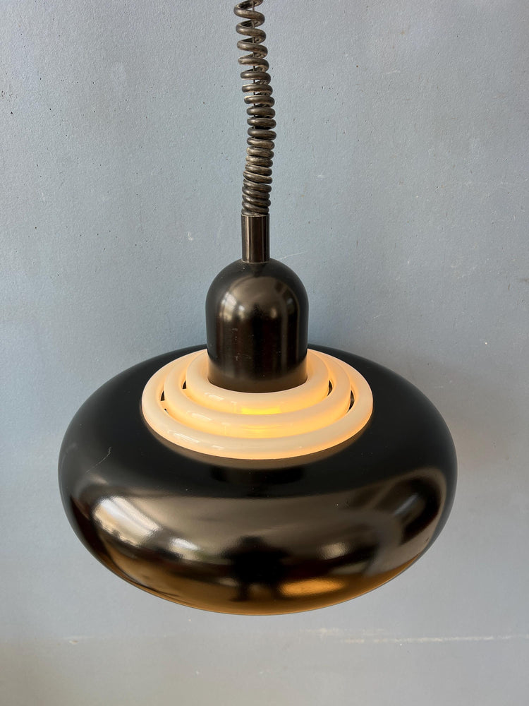 Vintage Black UFO Space Age Pendant Lamp by Knud Christensen