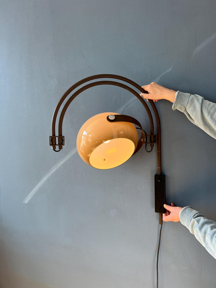 Mid Century Dijkstra Space Age Double Arc Wall Lamp