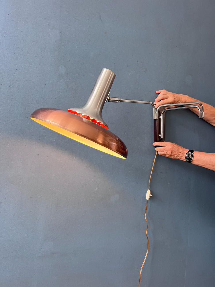 Vintage Lakro Swing Arm Space Age Wall Lamp