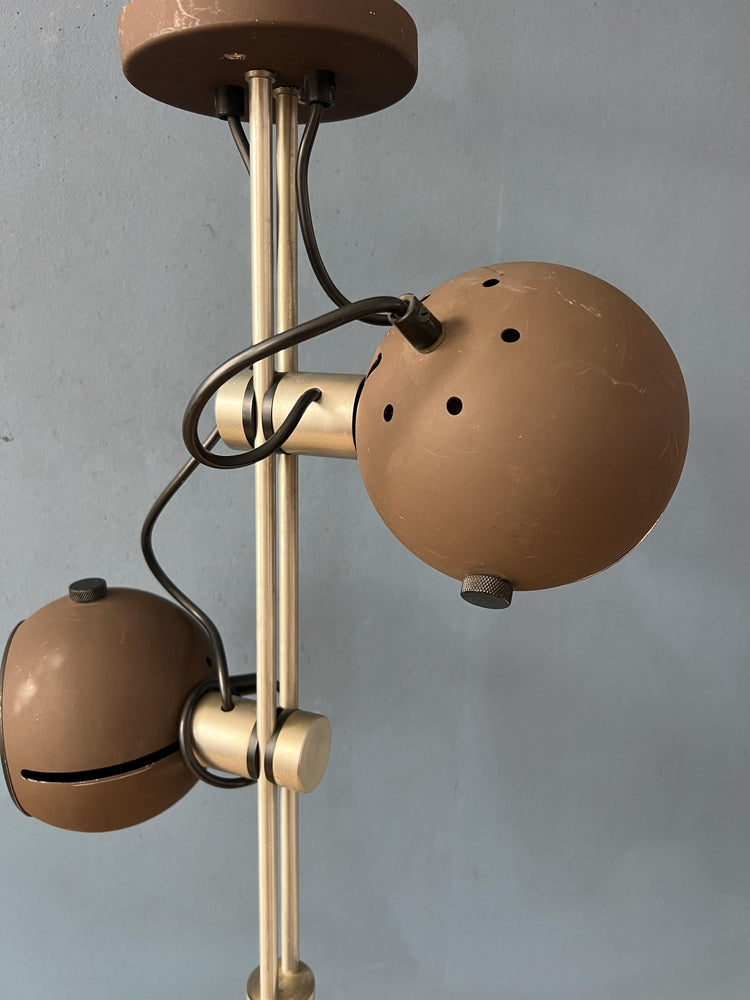 Brown Ceiling Light - Space Age Light Fixture - Vintage Eyeball Lamp