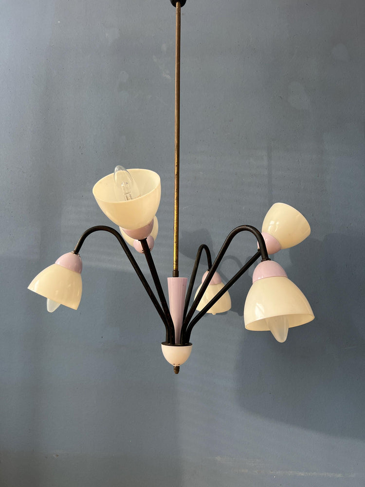 50s Mid Century Vintage Lilac Spider Pendant Lamp