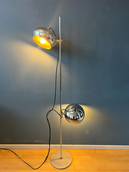 70s Mid Century Chrome Herda Eyeball Floor Lamp