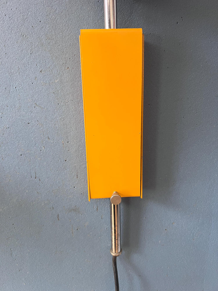 Vintage Yellow Herda Mid Century Arc Eyeball Wall Lamp