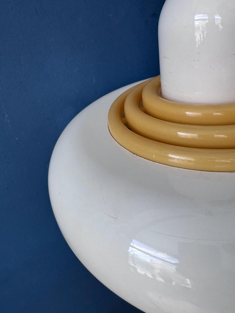 Mid Century Beige UFO Hanging Lamp by Knud Christensen