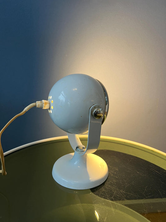 Mid Century Small White Space Age Eyeball Table Lamp