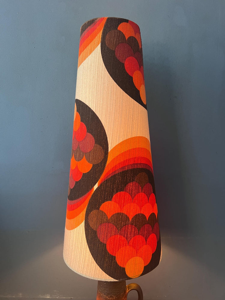Vintage Orange Ceramic West Germany MCM Floor Lamp