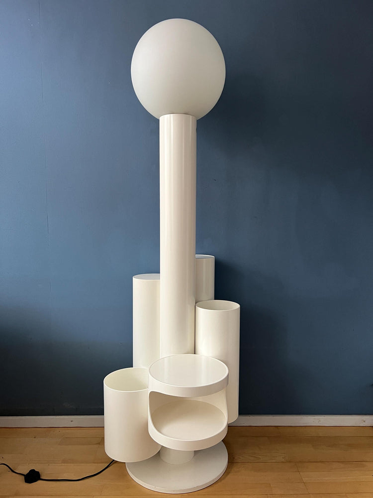 White 'Close Encounter' Floor Lamp and Plant Stand by Kerst Koopman