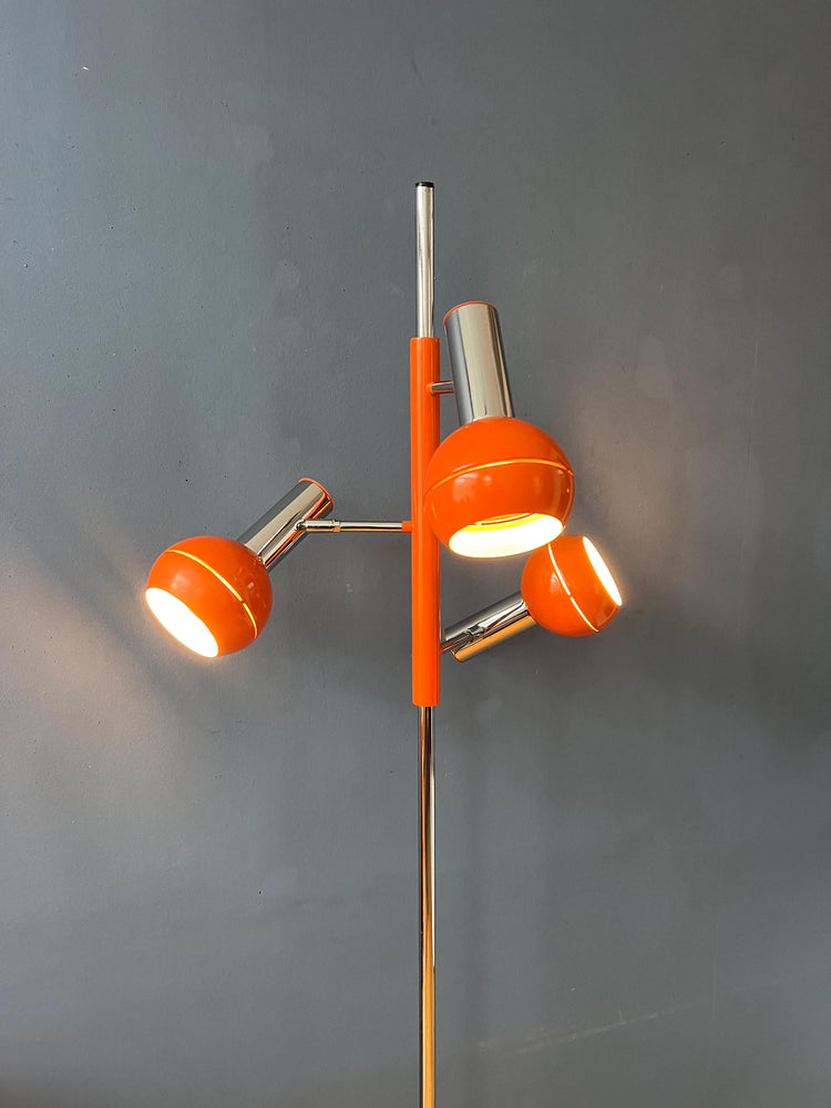 Vintage Orange Wilko Eyeball Space Age Floor Lamp