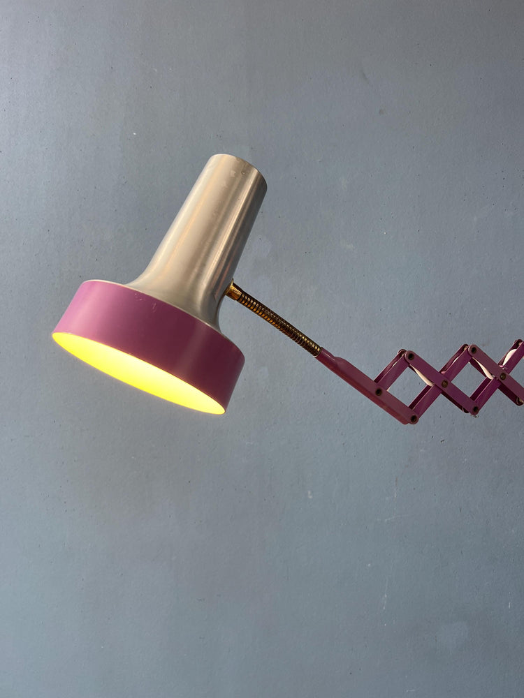 Vintage Space Age Purple Scissor Wall Lamp