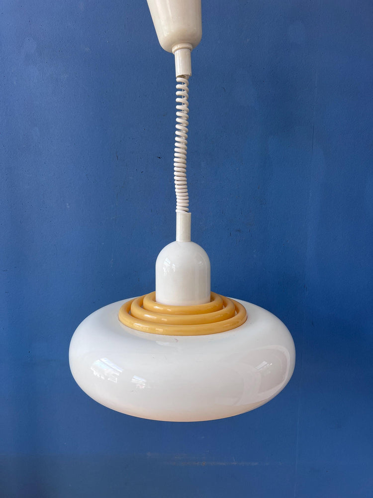 Mid Century Beige UFO Hanging Lamp by Knud Christensen