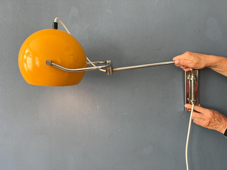 Vintage Yellow GEPO Eyeball Wall Lamp