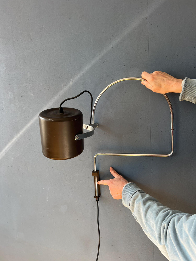 Vintage Brown Anvia 'Bucket' Wall Lamp