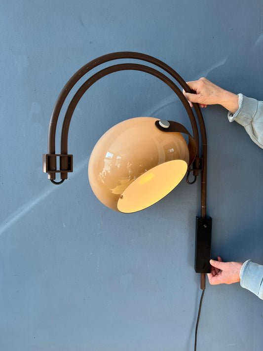 Mid Century Dijkstra Space Age Double Arc Wall Lamp