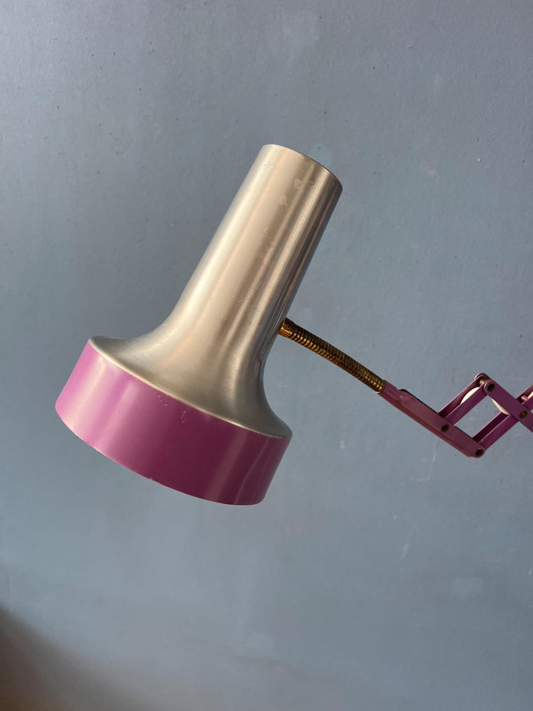 Vintage Space Age Purple Scissor Wall Lamp