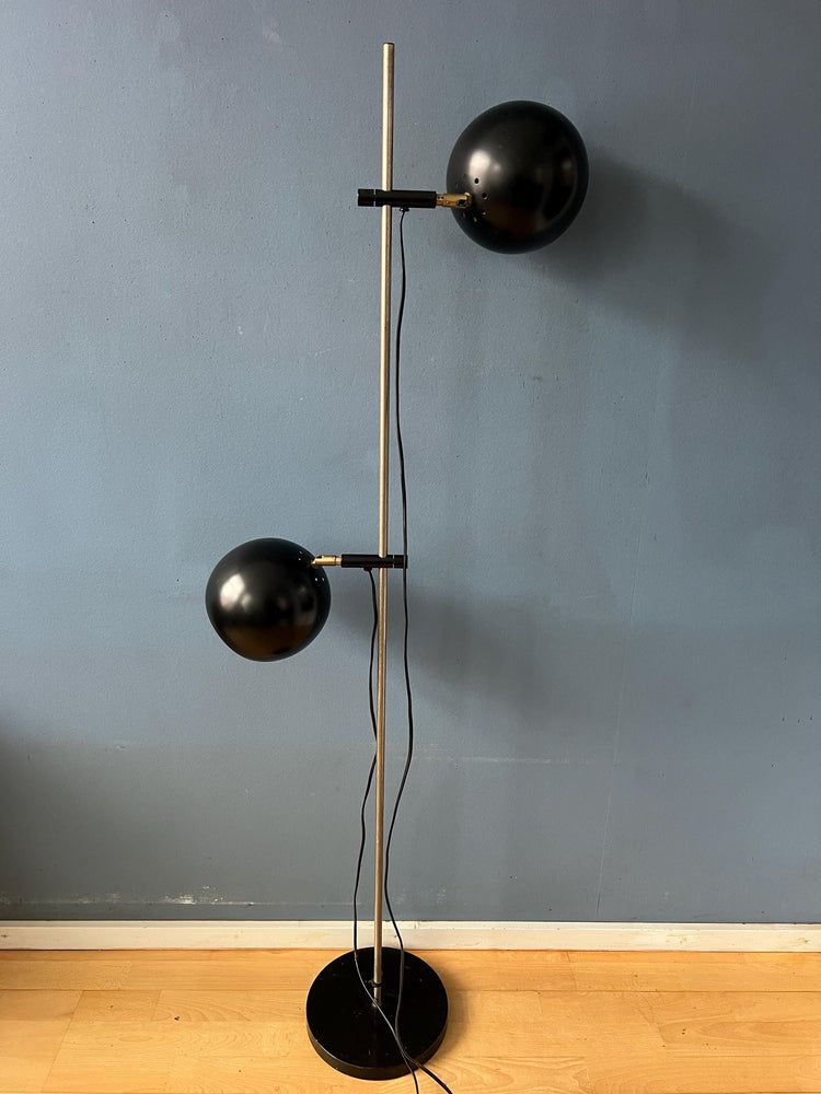 Vintage Mid Century Black Eyeball Floor Lamp