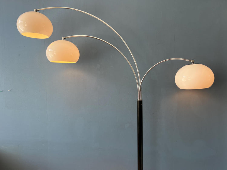 Vintage Dijkstra Space Age Mushroom Triple Arc Floor Lamp