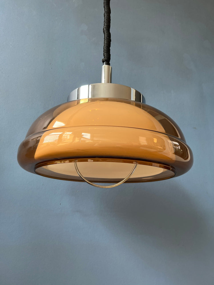 Vintage Herda Space Age Pendant Light / Mid Century 70s Ceiling Lamp