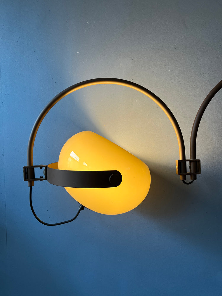 Mid Century Dijkstra Double Arc Wall Lamp | Space Age Lighting | Vintage Sconce Light