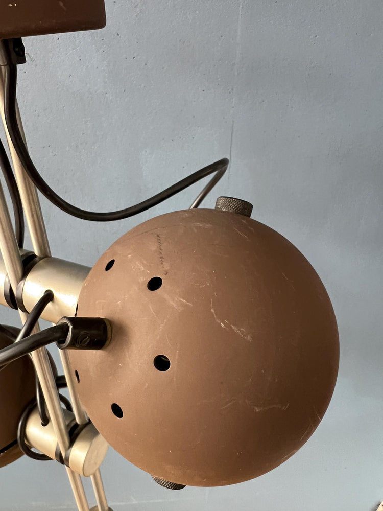 Brown Ceiling Light - Space Age Light Fixture - Vintage Eyeball Lamp