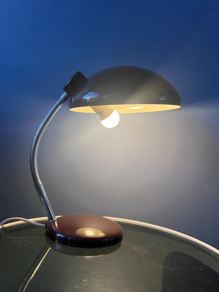 Vintage Massive Mid Century Brown Desk Lamp