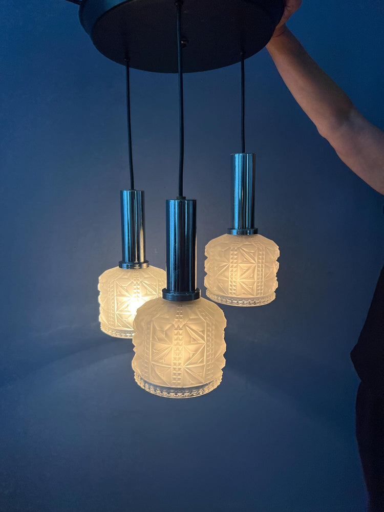Vintage Cascade Frosted Glass Pendant Lamp