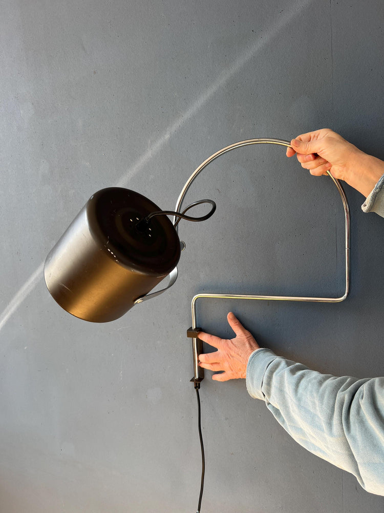 Vintage Brown Anvia 'Bucket' Wall Lamp