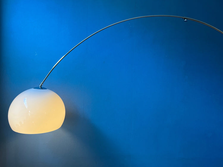 Large Italian Mid Century Space Age Arc Floor Lamp