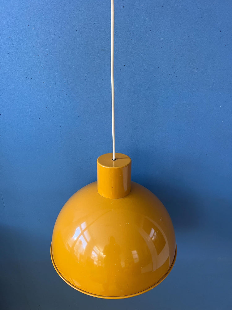 Yellow Enamel Pendant Lamp by Joe Hammerborg for Fog & Mørup