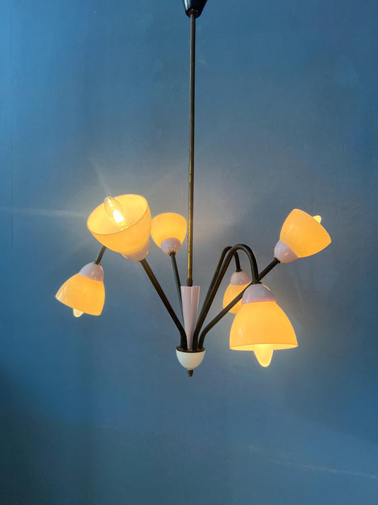 50s Mid Century Vintage Lilac Spider Pendant Lamp