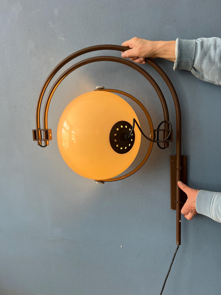 Mid Century Dijkstra Space Age Double Arc Wall Lamp