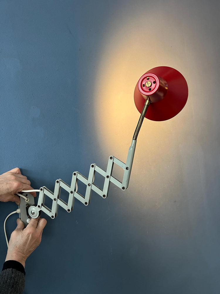 Red and White Hala Scissor Wall Lamp