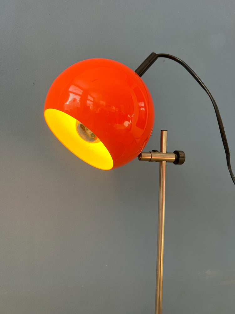 Mid Century Orange Eyeball Space Age Desk Lamp
