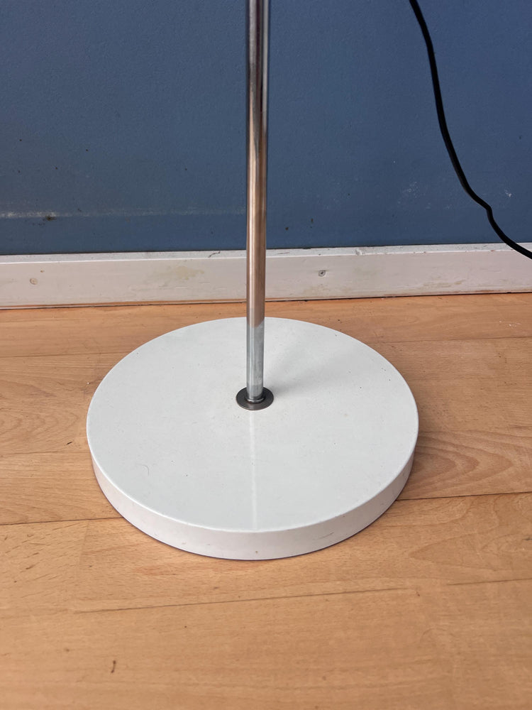 Vintage Space Age Floor Lamp with White Plexiglass UFO Shade