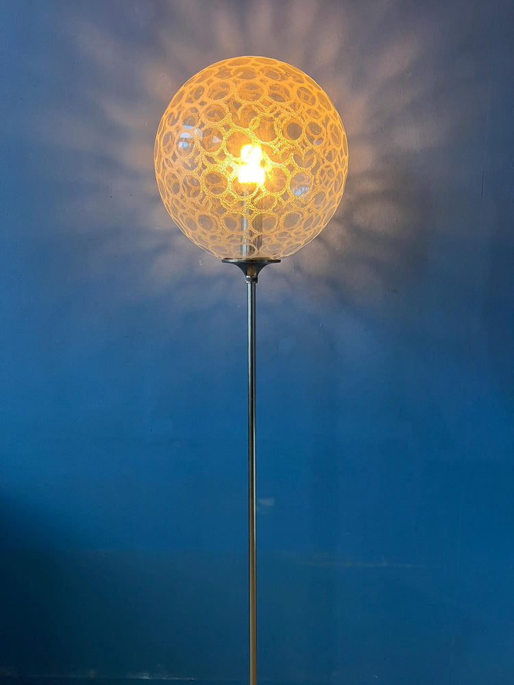 Vintage Glass Floor Lamp by Doria Leuchten